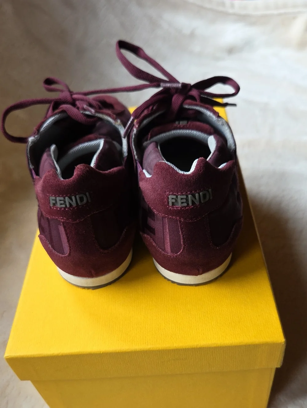 Fendi Women's Burgundy Monogram Low-Top Sneakers - Picture 6 of 6